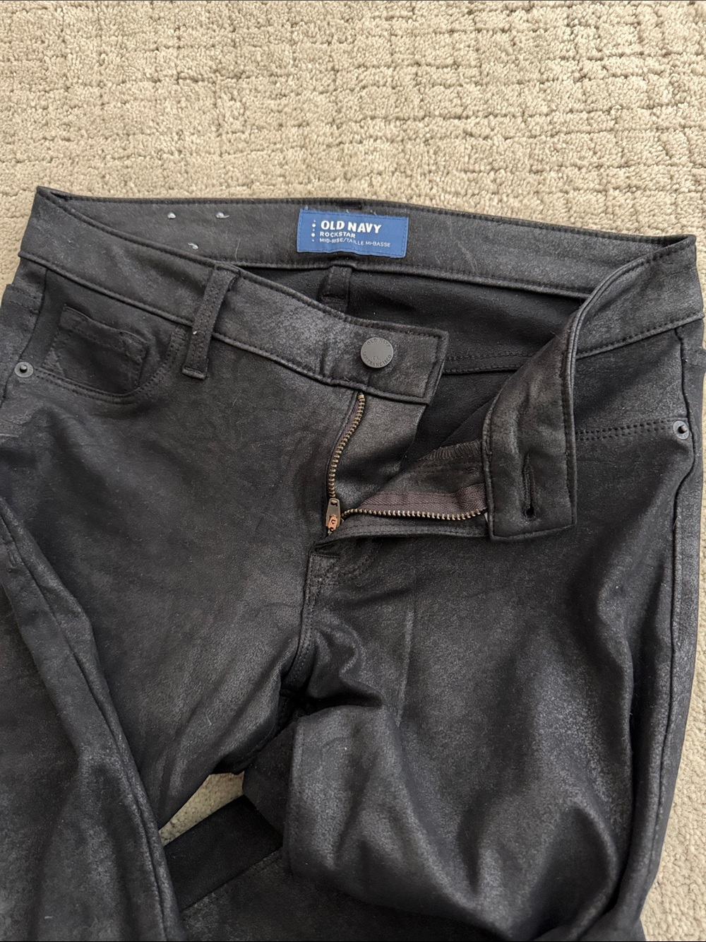 Old Navy Black Coated Skinny Jeans